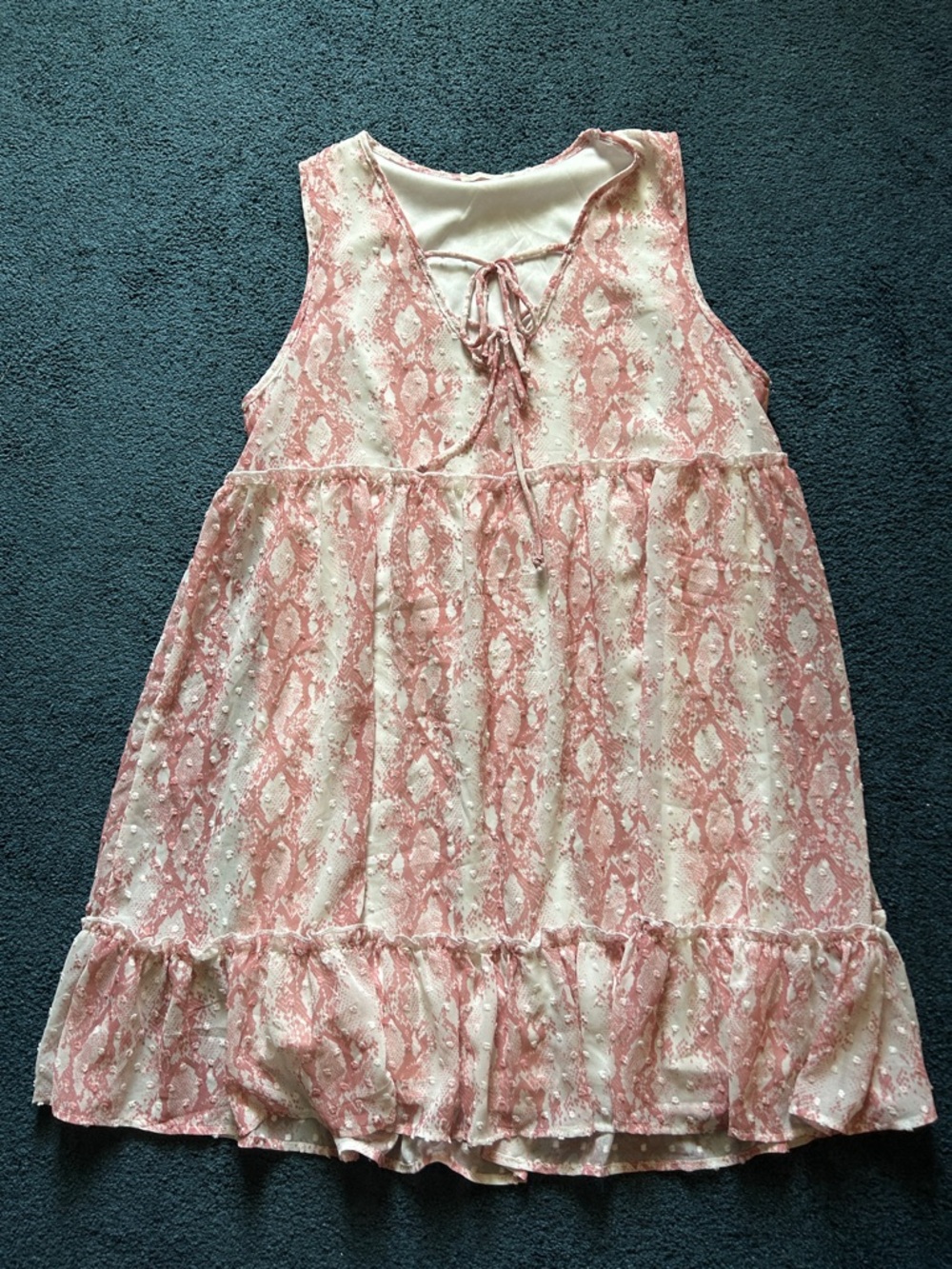 Altar'd State Pink and Cream Midi Dress